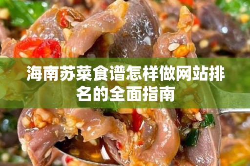 海南苏菜食谱怎样做网站排名的全面指南